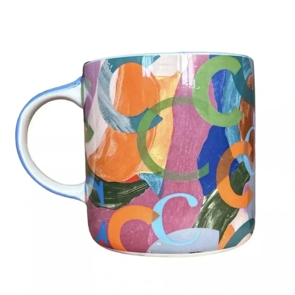 Anthropologie Other - ANTHROPOLOGIE 16 oz Lottie Monogram “C” Multicolor Ceramic Coffee Cup Mug 3.75"